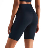 Women High Waist Biker Yoga Shorts with Pockets Black