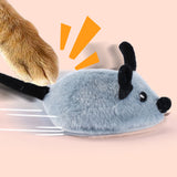 Squeaky Escaping Mouse Toy Light-up Auto Moving Rechargeable Interactive Cat Toy Grey
