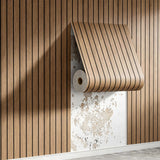 2PCS Self Adhesive Wood Grain Slat Wall Panel PVC Faux Engineered Finish Gold
