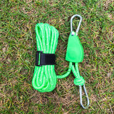 5M Adjustable Fast Release Pulley Camping Rope Camping Tent Guy Line for Canopy Green