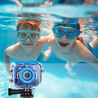Water-Resistant Underwater Camera for Kids Sports Camera Digital Action Camera with 32GB TF Card Blue
