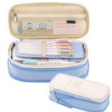Large Capacity Pencil Case Student Teen Girls Boys Sky blue
