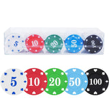 100Pcs Poker Chips Set with Storage Box – Durable Plastic Chips for Home Poker Nights