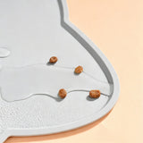 Non Slip Pet Feeding Mat Thick Silicone with Raised Edge Spill Guard Gray