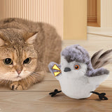 Cat Squeaky Toys Flapping Wing Interactive Cat Toy Rechargeable Touch Activated Kitten Plush Pet Toy