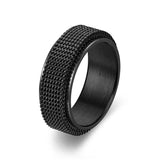Anxiety Spinner Rings Silver Black Gold Mens Ladies Fidget Ring Rotating Titanium Steel