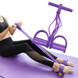 6-Tube Foot Pedal Resistance Band – Ankle Puller Exercise Tension Rope for Fitness Training