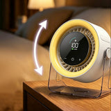 USB Desk Fan Rechargeable 100 Speeds with Display 120 Rotation Yellow