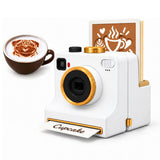 Camera Shaped Latte Art Stencil Retro Coffee Tool for Cafe Barista White