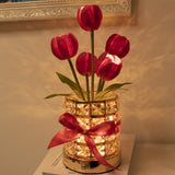 Tulip Flower Lamp 3 Color Dimming Night Light Valentine’s Day Gift Red