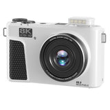 8K Digital Camera with Flip Screen WIFI Remote Control for Photography White