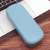 Unisex Hard Shell Glasses Case – PU Leather Travel Sunglasses Box Blue