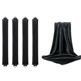 4PCS Heatless Hair Curlers Set for Overnight Styling No-Damage Hair Tools Black