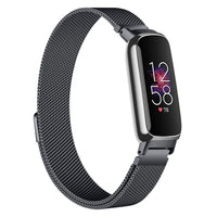19.5cm Replacement Watch Band Adjustable Stainless Steel Watch Strap Compatible with Fitbit Inspire 3 Watch Black