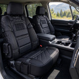 Tactical Seat Cover for Trucks Front Auto with Storage Pockets Black