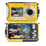 1080P Digital Underwater Camera with Dual Screen and 32GB TF Card Yellow