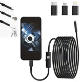 Endoscope with 8 Adjustable LED Lights for iPhone and Android 1080P HD Borescope with 5M Semi-Rigid Cable for Automotive Pipes