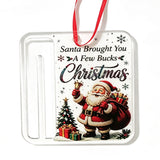 4 PCS Christmas Cash Gift Holder Ornaments with Ribbons for Decorating