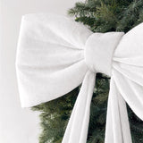 Large Velvet Bow for Christmas Tree Topper Wedding & Party Decorations White