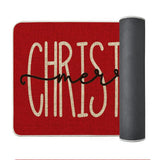2Pcs Merry Christmas Kitchen Rugs Holiday Print Mats Home Kitchen Decor
