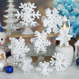 8Pcs 3D Wooden Snowflake Table Decor Christmas Winter Wonderland Centerpiece - White Snowflake