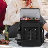 25L Insulated Cooler Backpack Freshness Preservation Backpack - Black
