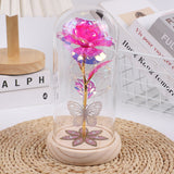 Eternal Rose Flower with LED Lights Christmas & Birthday Gift Rose Red
