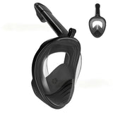 Full Face Snorkel Mask – 180 Degree Panoramic View Anti-Fog & Leak-Proof Design Black