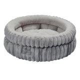 Donut Plush Pet Bed Soft Warm Nest for Cats Dogs Dark Gray