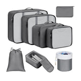 Set of 8Pcs Travel Packing Cubes Luggage Organizers for Suitcase Packing Bags Gray