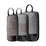 3-Piece Compression Packing Storage Bag Set Travel Accessories Packing Organizers Travel Carry Bags Household Storage Black