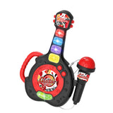 Guitar Toy with LED Lights Detachable Microphone and Music Black
