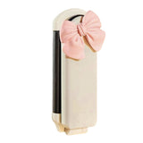 2Pcs Folding Brush with Mirror for Women Girls - Mini Hair Brush Creamy White