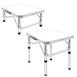 Foldable Aluminum Camping Table 60x45cm Adjustable Height with Handle