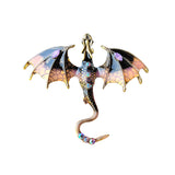 Set of 2Pcs Fashion Flying Dragon Brooch Pin Retro Dragon Lapel Pin Clothing Hat Decoration Brown ahd Black