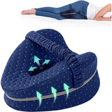 Knee Pillow for Side Sleepers Heart Shaped Memory Foam Leg Pillow with Adjustable Strap Washable Cover