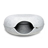 Cat Tunnel Bed Felt Pet Puppy Nest Cave House Round Donut