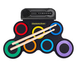 Electric Portable Roll-Up Drum Toy Set with Sticks Practice Pad Mixed Colors