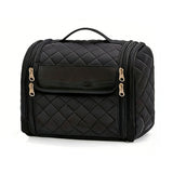 Travel Makeup Bag with Hanging Hook Large-Capacity Cosmetic Organizer Black