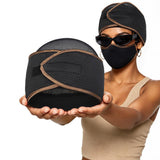 2-in-1 Overnight Mesh Hair Band with Hook and Loop for Short Hair Black and Brown