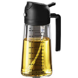 470ml Glass Oil Sprayers with Measurement Marks Dual Spray and Pour Mode Oil Dispensers Clear