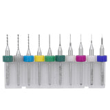 10 PCS 0.1 to 1.0 mm Tungsten Carbide Micro Drill Bit Set for PCB Crafts