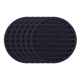 6Pcs Silicone Drink Coasters Non-Slip Cup Coasters Table Protection Mats for Home Kitchen Bar Black