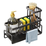 Kitchen Sink Caddy Organizer with Drip Tray for Sponge Soap Cleaning Tools