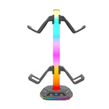2-Tier Game Controller Holder Headset Stand with RGB Light Modes for PS5 Consoles