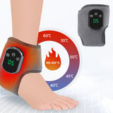 Electric Heated Ankle Wrap with Vibration Modes Rechargeable Warm Compress Support Gray