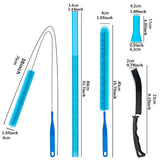 5Pcs Dryer Vent Cleaner Kit Flexible Lint Brush Cleaning Tools for Home Appliances Blue