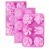 3 PCS Flower Shaped Silicone DIY Handmade Soap Mold US Seller