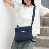 Multi-Pocket Crossbody Bag for Women Water Resisant Shoulder Bag Messenger Bag Casual Nylon Purse Handbag Navy