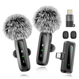 Wireless Lavalier Microphone Mini Clip-on Mics for Android Phone Tablet PC